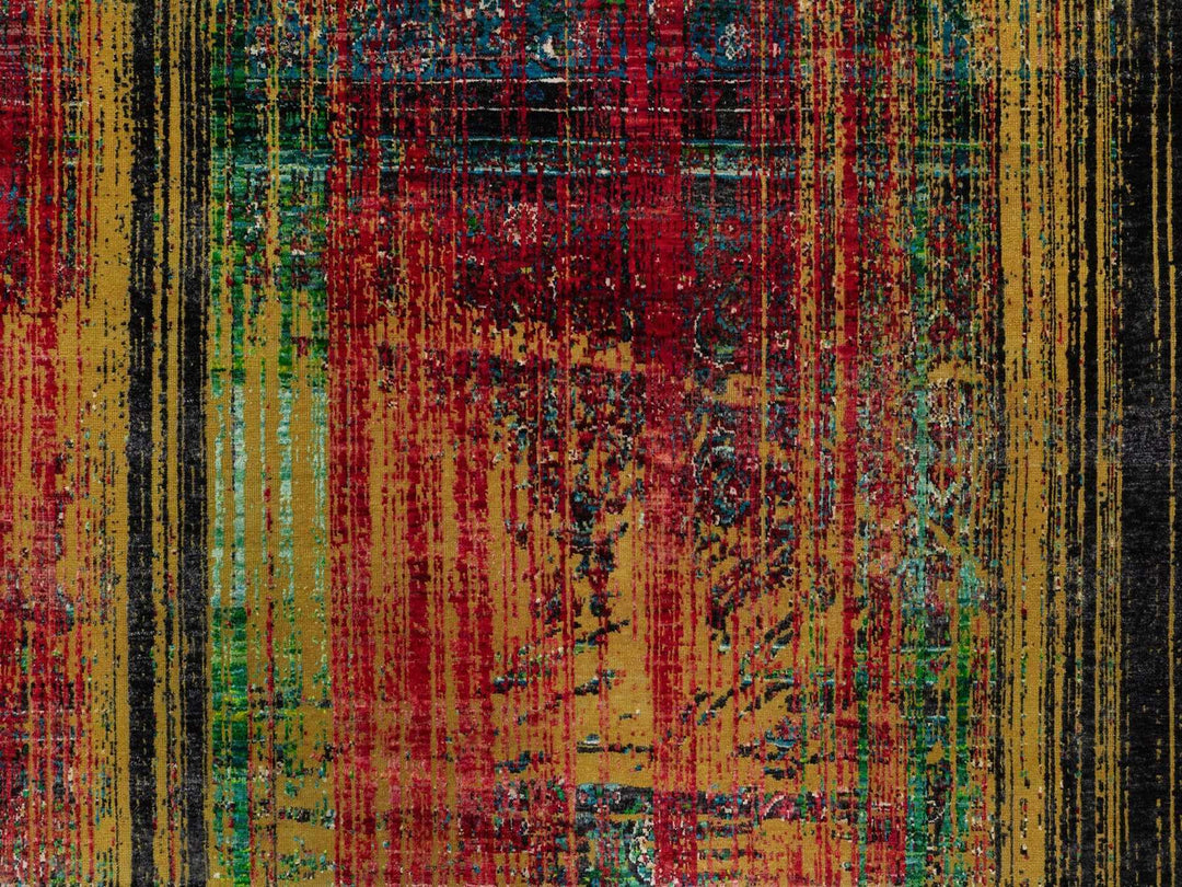 8'10" x 12'2" New Hand Knotted Red Wool & Silk Rectangle Oriental Rug - MOA10292082