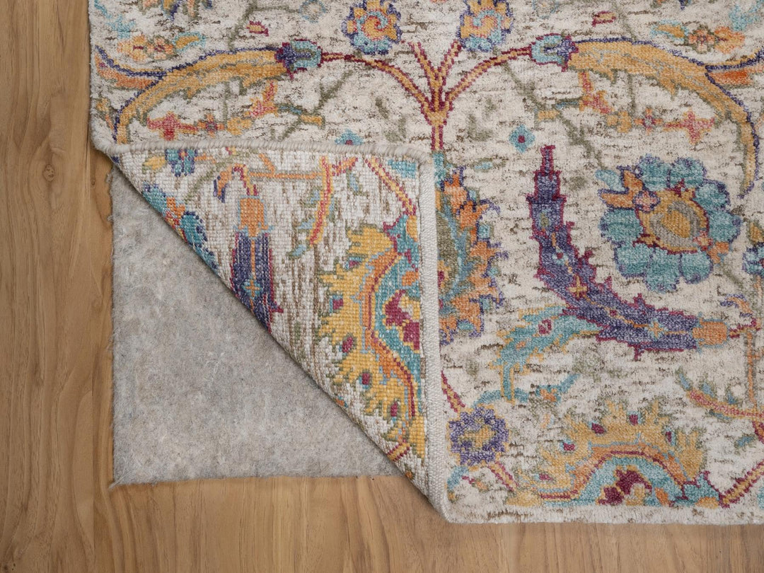 2'2" x 3'0" New Hand Knotted Ivory Wool & Silk Rectangle Oriental Rug - MOA10292085