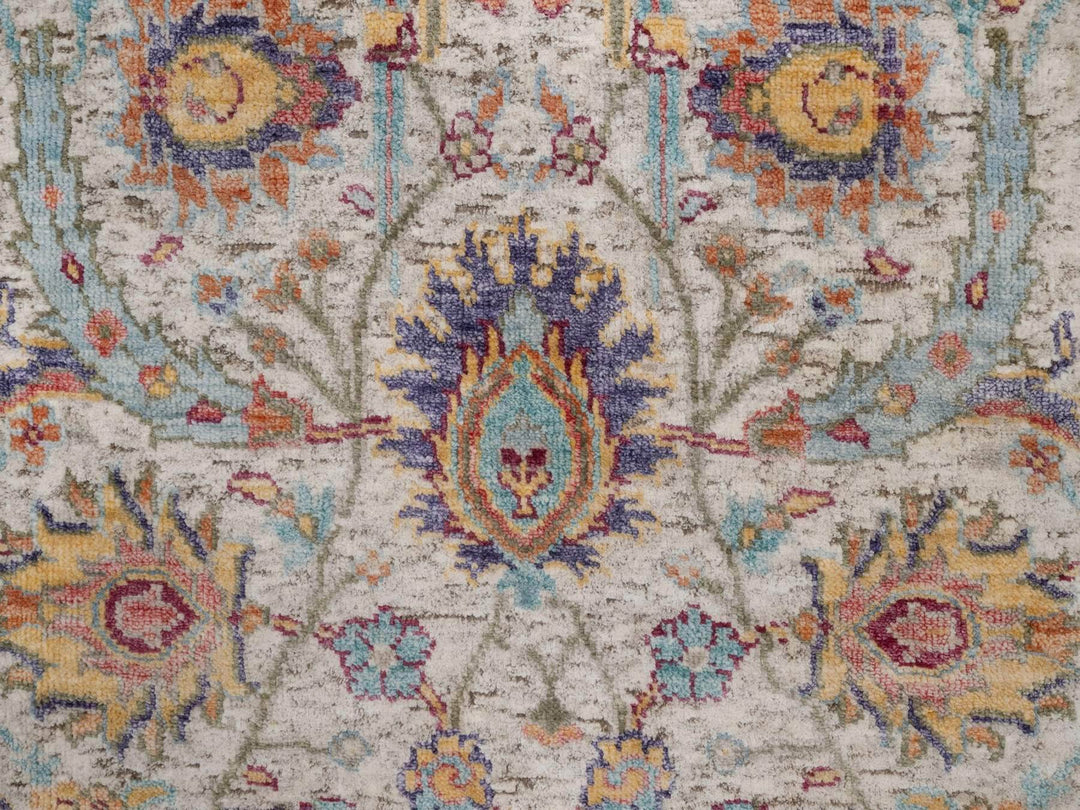 2'2" x 3'0" New Hand Knotted Ivory Wool & Silk Rectangle Oriental Rug - MOA10292085