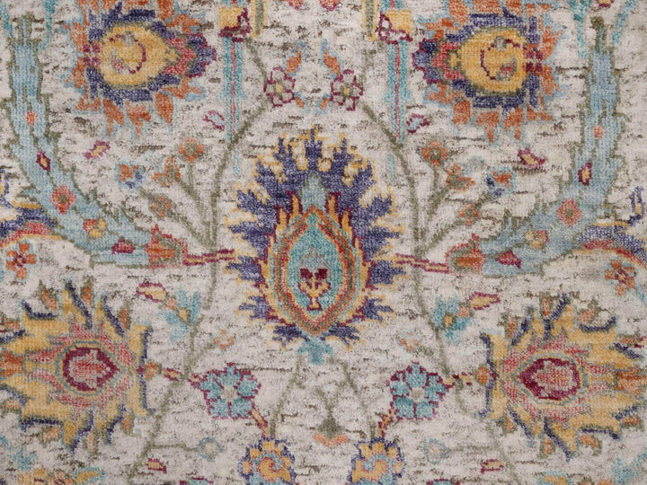 2'2" x 3'0" New Hand Knotted Ivory Wool & Silk Rectangle Oriental Rug - MOA10292085