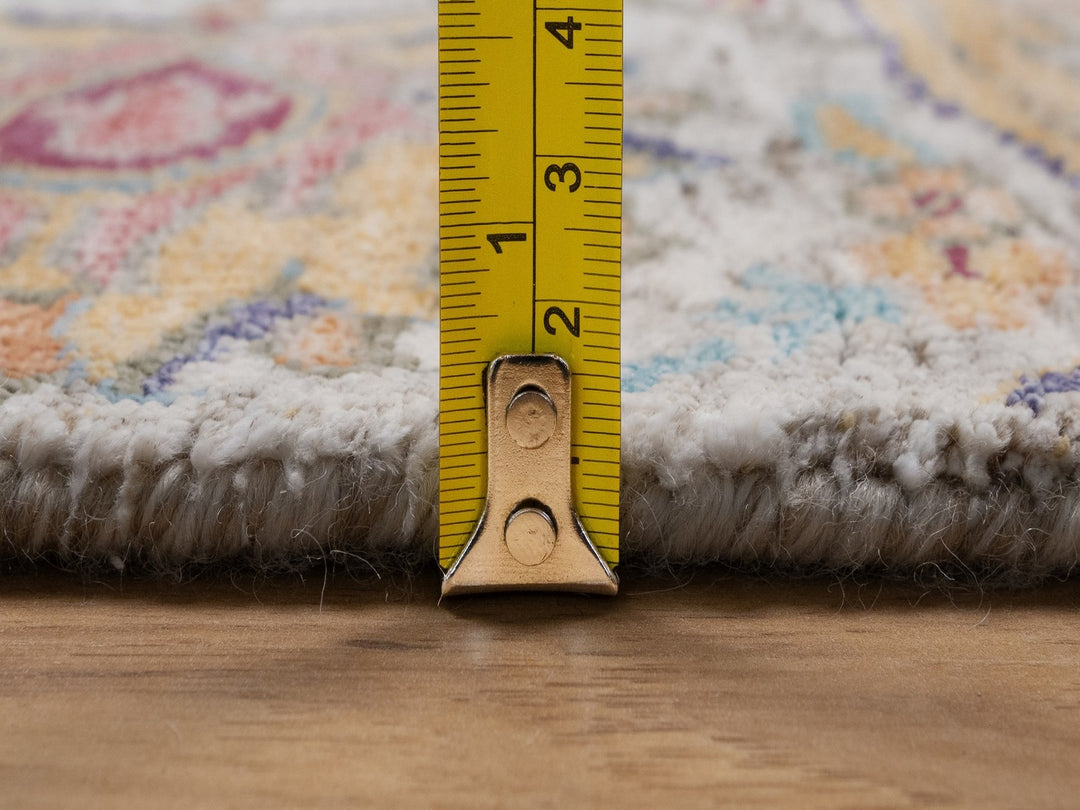 2'2" x 3'0" New Hand Knotted Ivory Wool & Silk Rectangle Oriental Rug - MOA10292085