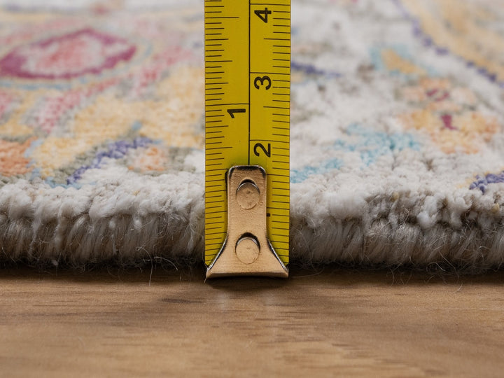 2'2" x 3'0" New Hand Knotted Ivory Wool & Silk Rectangle Oriental Rug - MOA10292085