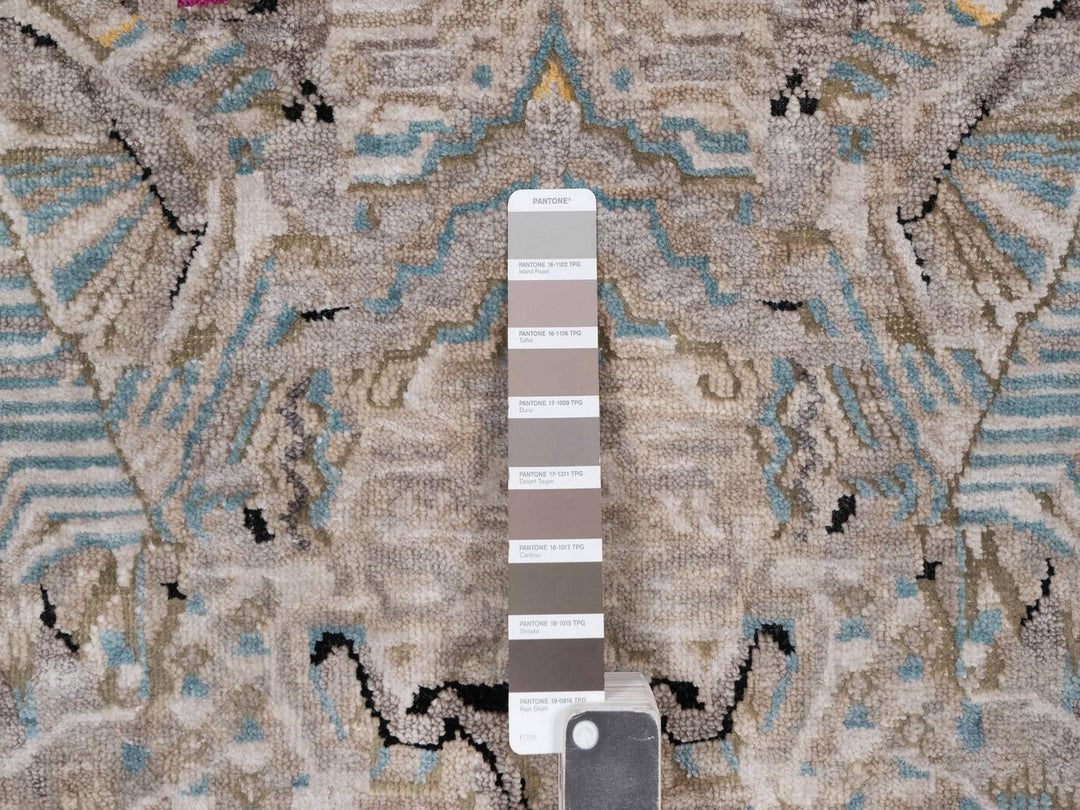 5'1" x 7'1" New Hand Knotted Black Wool & Silk Rectangle Oriental Rug - MOA10292086