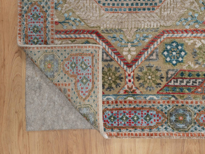 3'2" x 5'1" New Hand Knotted Brown Wool & Silk Rectangle Oriental Rug - MOA10292087