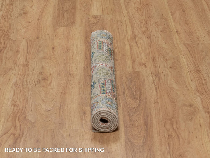 3'2" x 5'1" New Hand Knotted Brown Wool & Silk Rectangle Oriental Rug - MOA10292087