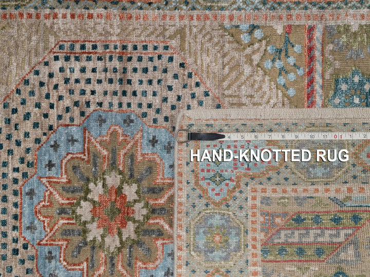 3'2" x 5'1" New Hand Knotted Brown Wool & Silk Rectangle Oriental Rug - MOA10292087