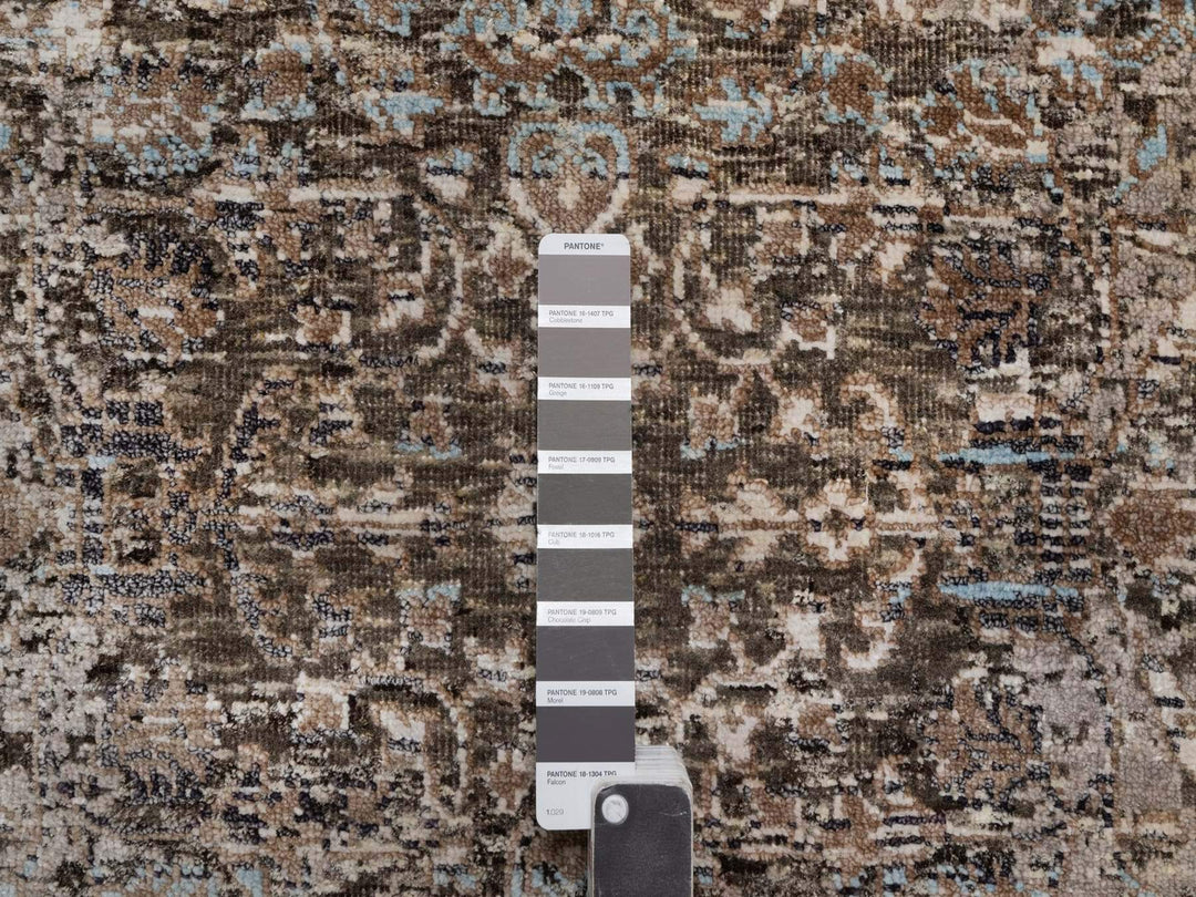 2'7" x 9'11" New Hand Knotted Brown Wool & Silk Runner Oriental Rug - MOA10292088