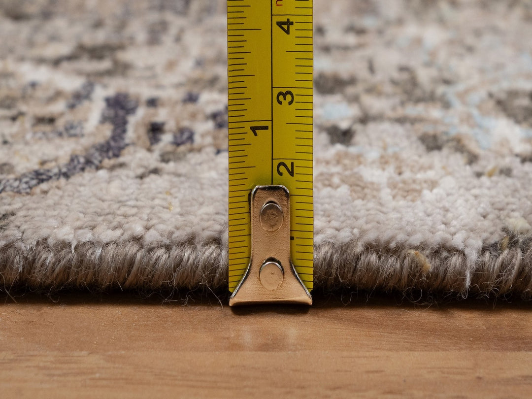 2'7" x 9'11" New Hand Knotted Brown Wool & Silk Runner Oriental Rug - MOA10292088