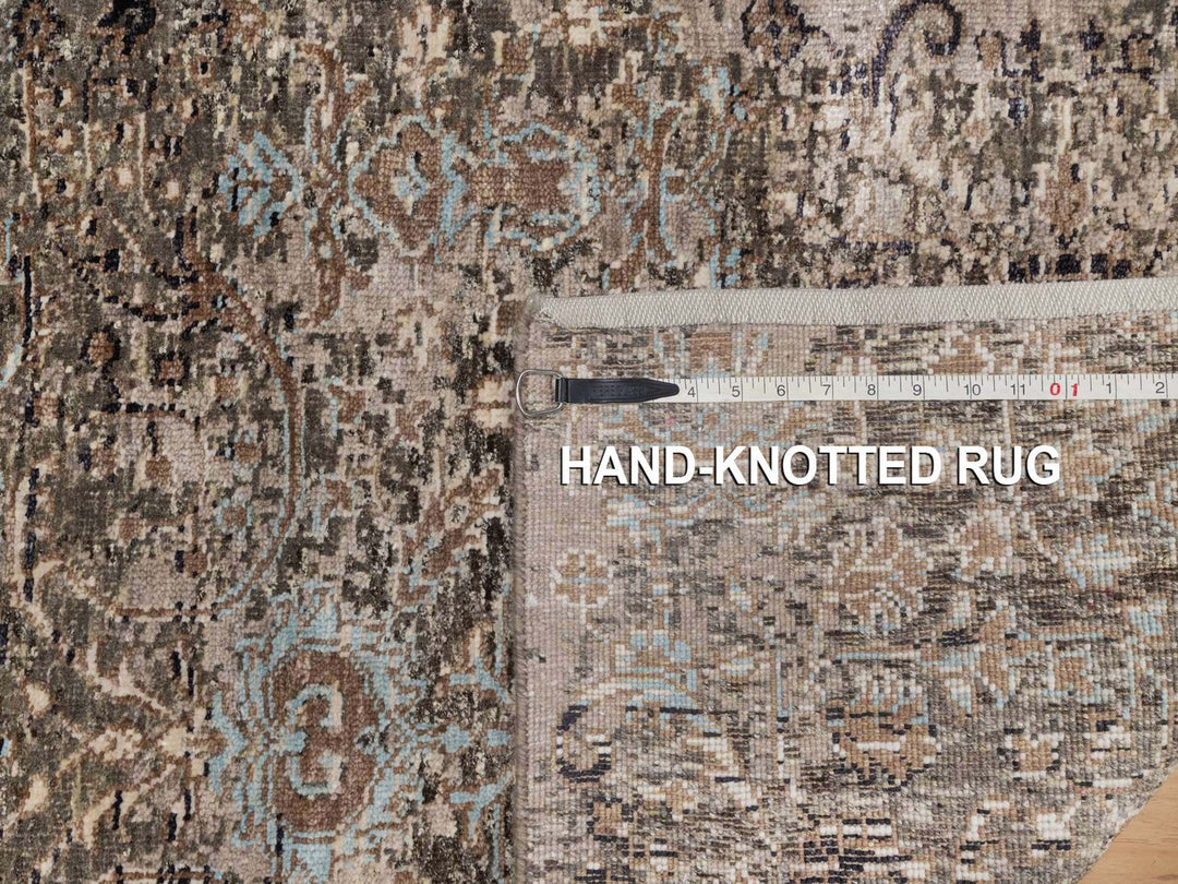 2'7" x 9'11" New Hand Knotted Brown Wool & Silk Runner Oriental Rug - MOA10292088