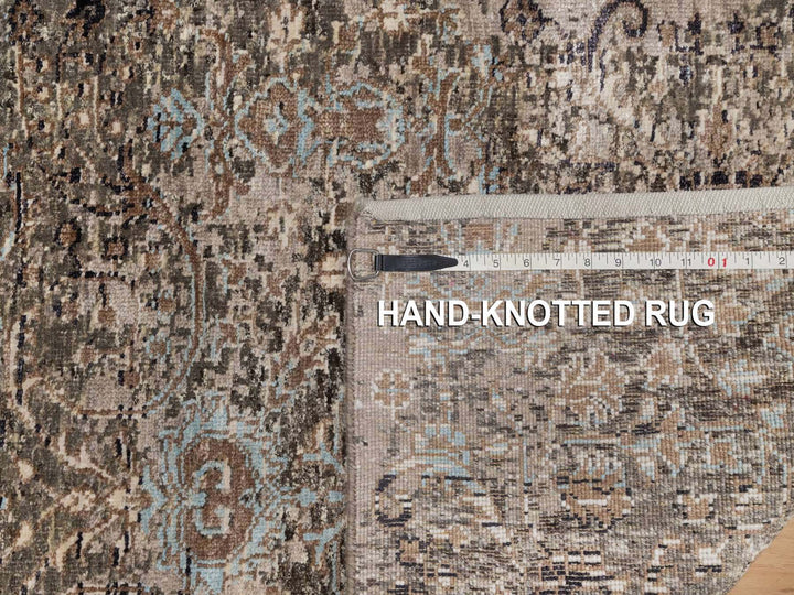 2'7" x 9'11" New Hand Knotted Brown Wool & Silk Runner Oriental Rug - MOA10292088