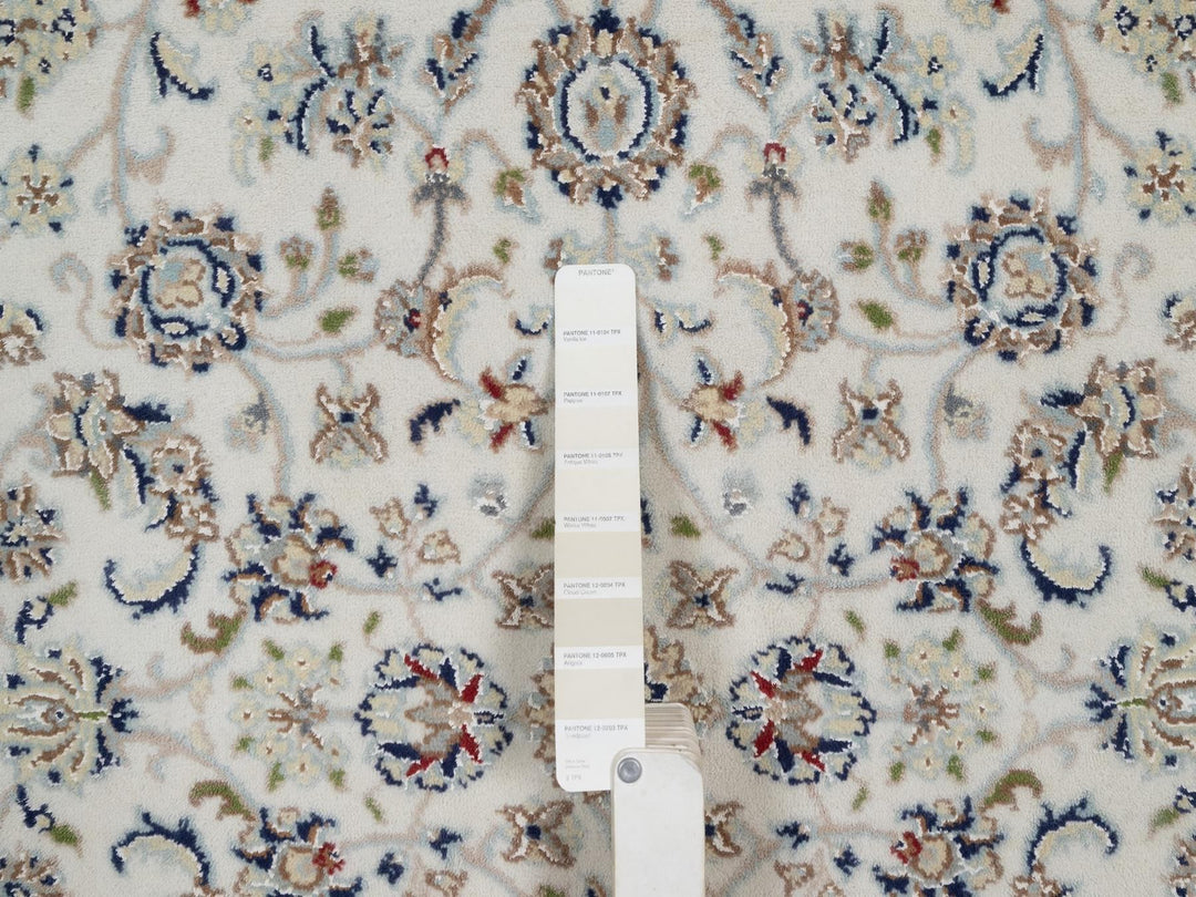 4'0" x 5'11" New Hand Knotted Ivory Wool & Silk Rectangle Oriental Rug - MOA10292092