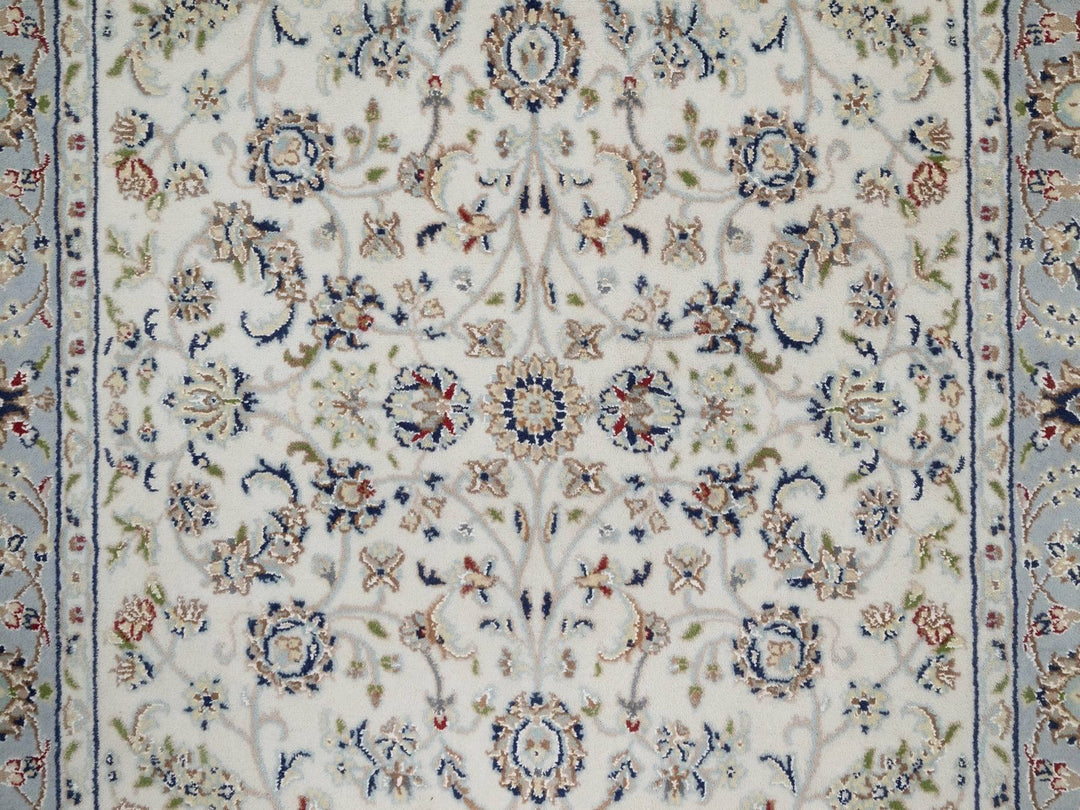 4'0" x 5'11" New Hand Knotted Ivory Wool & Silk Rectangle Oriental Rug - MOA10292092