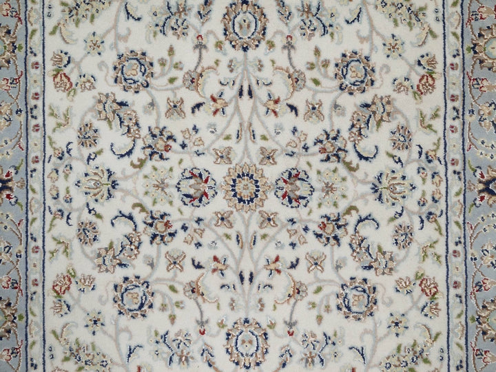 4'0" x 5'11" New Hand Knotted Ivory Wool & Silk Rectangle Oriental Rug - MOA10292092