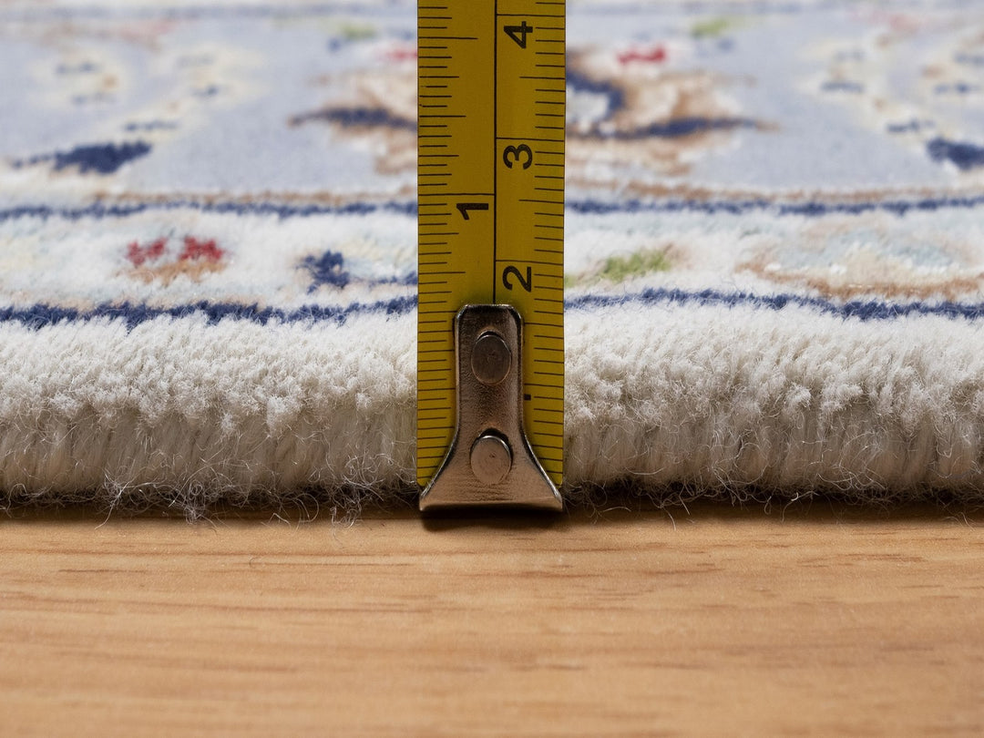 4'0" x 5'11" New Hand Knotted Ivory Wool & Silk Rectangle Oriental Rug - MOA10292092