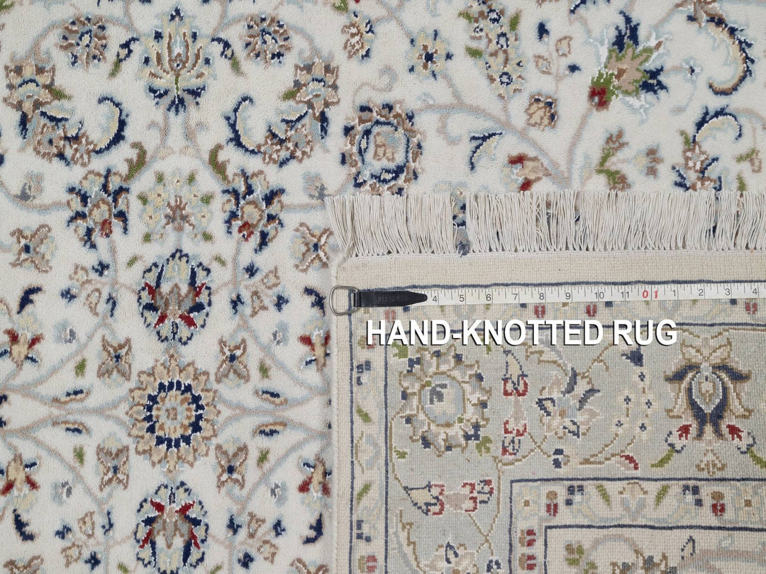 4'0" x 5'11" New Hand Knotted Ivory Wool & Silk Rectangle Oriental Rug - MOA10292092