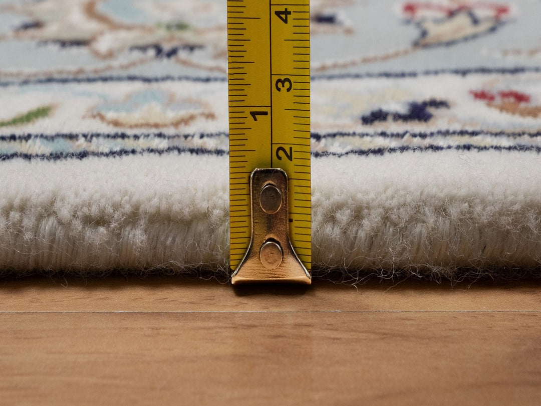 5'10" x 6'1" New Hand Knotted Ivory Wool & Silk Square Oriental Rug - MOA10292094