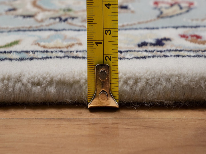 5'10" x 6'1" New Hand Knotted Ivory Wool & Silk Square Oriental Rug - MOA10292094