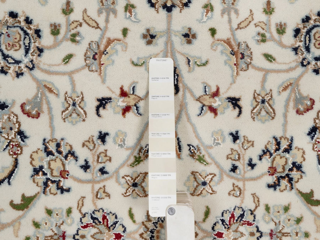 4'10" x 8'0" New Hand Knotted Ivory Wool & Silk Rectangle Oriental Rug - MOA10292095