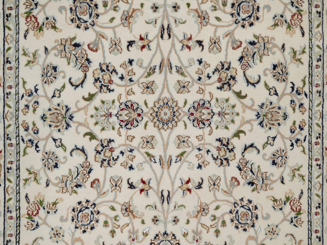 4'10" x 8'0" New Hand Knotted Ivory Wool & Silk Rectangle Oriental Rug - MOA10292095