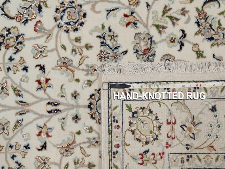 4'10" x 8'0" New Hand Knotted Ivory Wool & Silk Rectangle Oriental Rug - MOA10292095