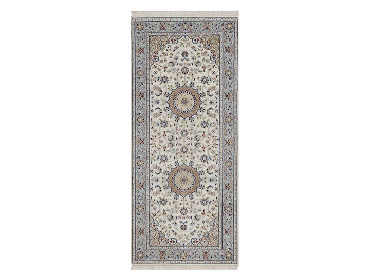 2'8" x 6'5" New Hand Knotted Ivory Wool & Silk Runner Oriental Rug - MOA10292096