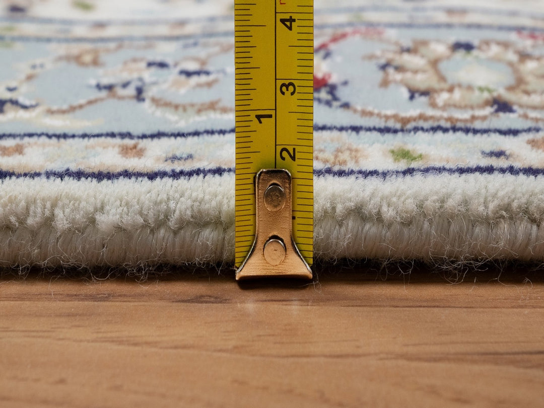 2'8" x 6'5" New Hand Knotted Ivory Wool & Silk Runner Oriental Rug - MOA10292096