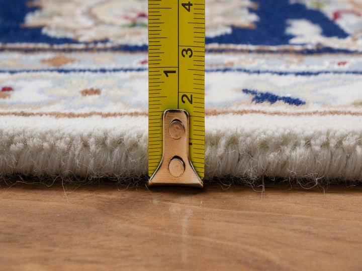 6'0" x 6'2" New Hand Knotted Ivory Wool & Silk Square Oriental Rug - MOA10292099