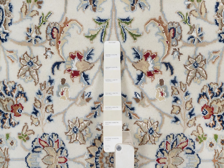 5'7" x 5'8" New Hand Knotted Ivory Wool & Silk Square Oriental Rug - MOA10292100