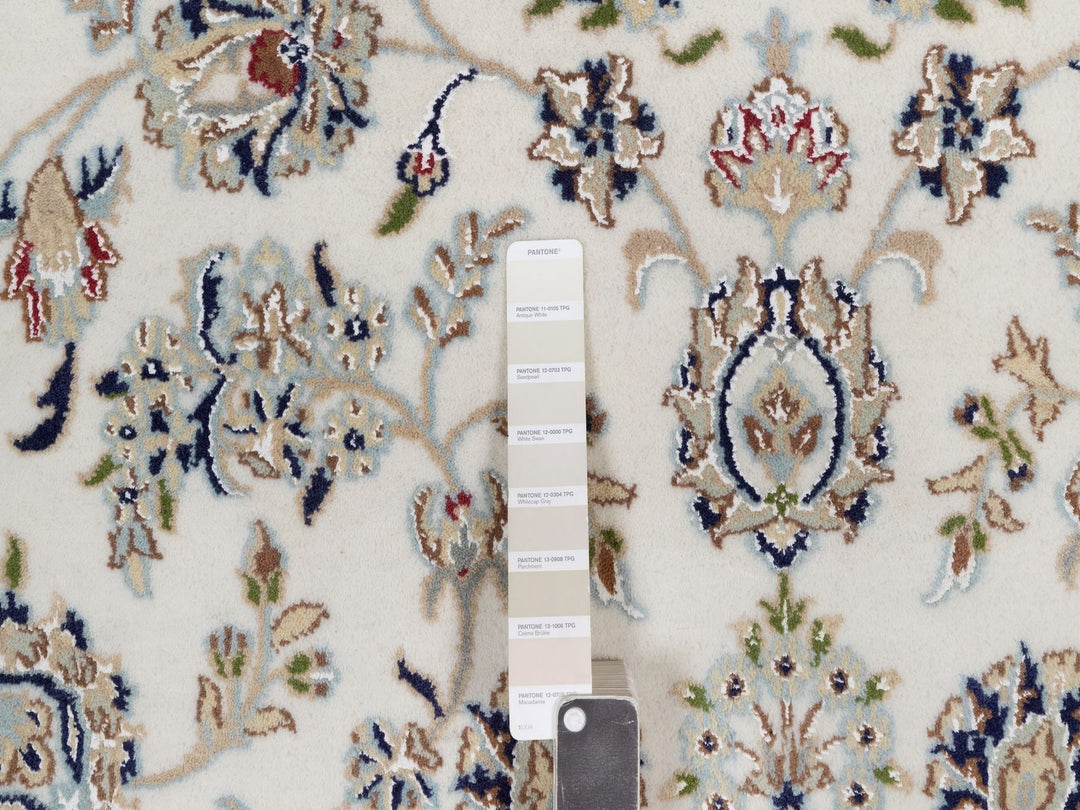 8'0" x 10'4" New Hand Knotted Ivory Wool & Silk Rectangle Oriental Rug - MOA10292101