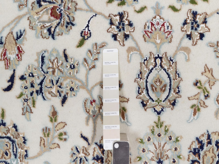 8'0" x 10'4" New Hand Knotted Ivory Wool & Silk Rectangle Oriental Rug - MOA10292101