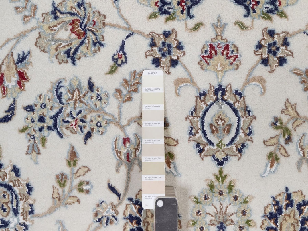 8'3" x 10'2" New Hand Knotted Ivory Wool & Silk Rectangle Oriental Rug - MOA10292102