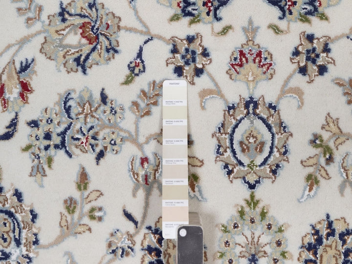 8'3" x 10'2" New Hand Knotted Ivory Wool & Silk Rectangle Oriental Rug - MOA10292102