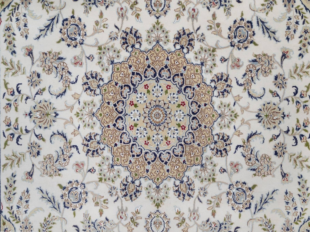 8'3" x 10'2" New Hand Knotted Ivory Wool & Silk Rectangle Oriental Rug - MOA10292102