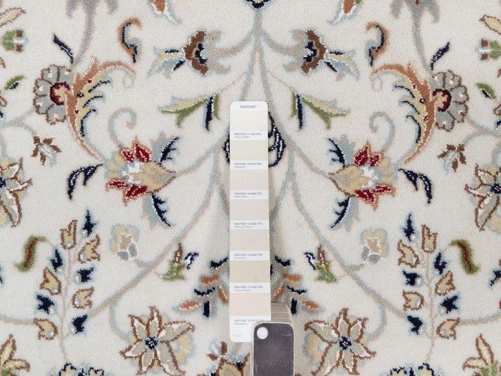 8'2" x 10'4" New Hand Knotted Ivory Wool & Silk Rectangle Oriental Rug - MOA10292106