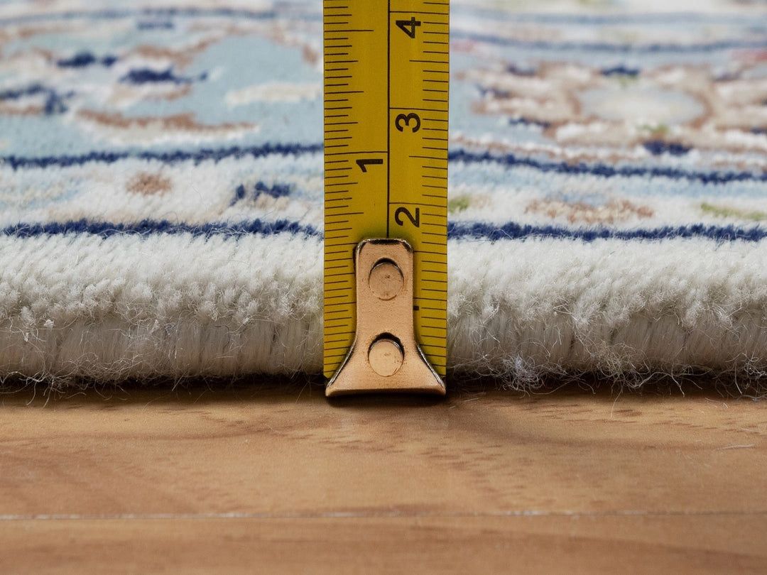 2'10" x 12'3" New Hand Knotted Ivory Wool & Silk Runner Oriental Rug - MOA10292107