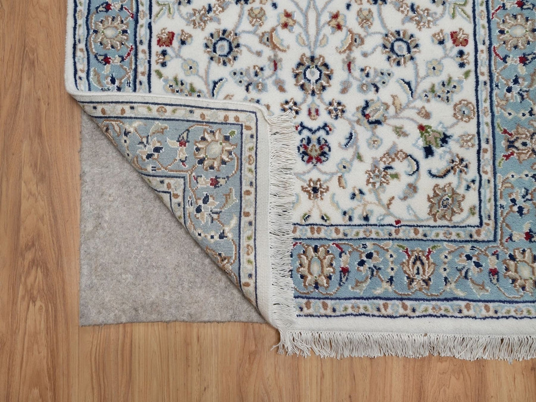 2'9" x 12'3" New Hand Knotted Ivory Wool & Silk Runner Oriental Rug - MOA10292108