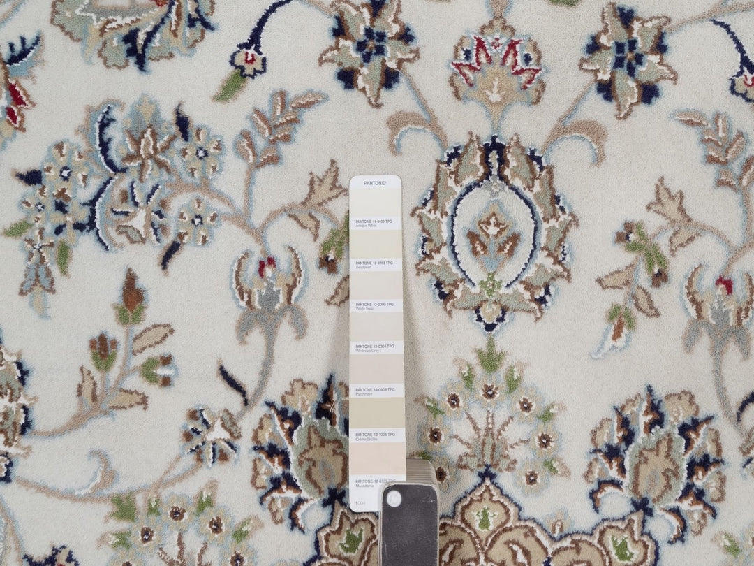 8'3" x 10'2" New Hand Knotted Ivory Wool & Silk Rectangle Oriental Rug - MOA10292109