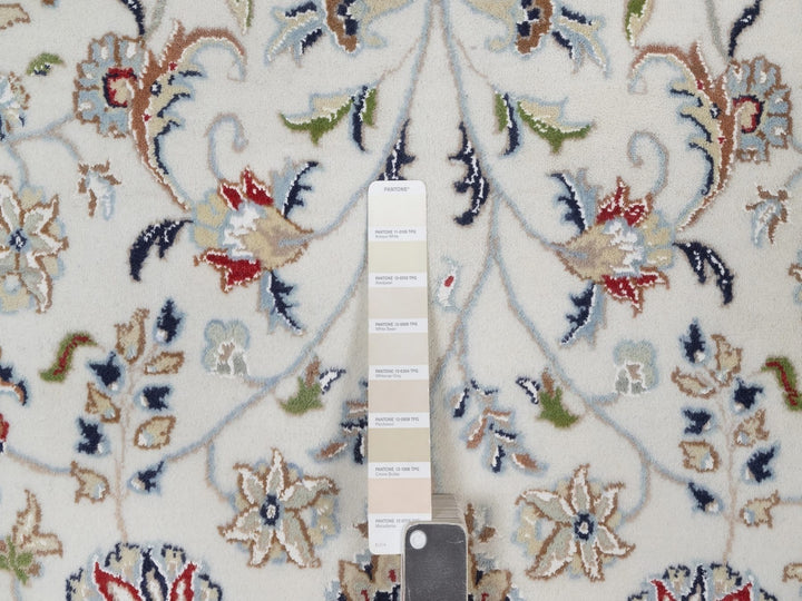 8'9" x 12'2" New Hand Knotted Ivory Wool & Silk Rectangle Oriental Rug - MOA10292110