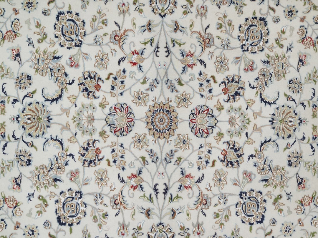 8'9" x 12'2" New Hand Knotted Ivory Wool & Silk Rectangle Oriental Rug - MOA10292110