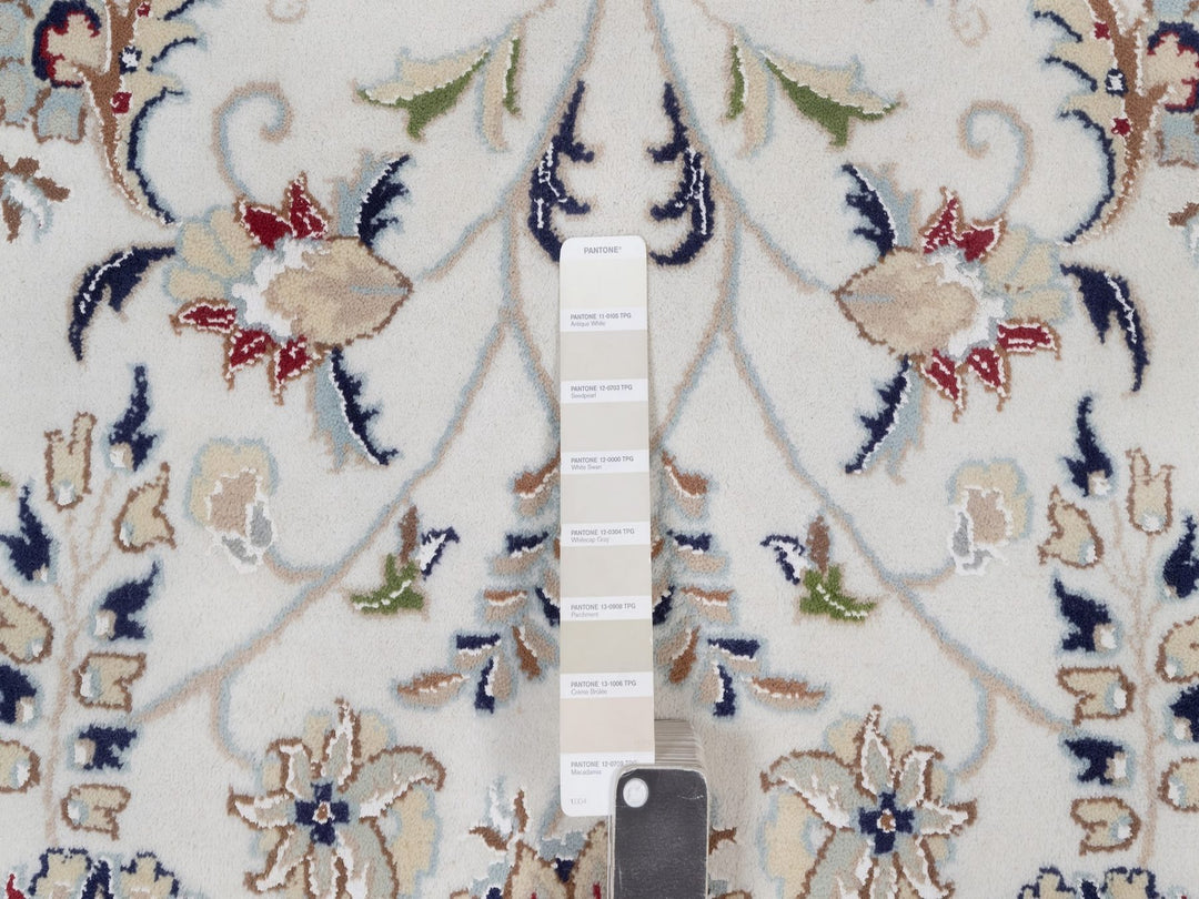 9'10" x 10'2" New Hand Knotted Ivory Wool & Silk Square Oriental Rug - MOA10292111