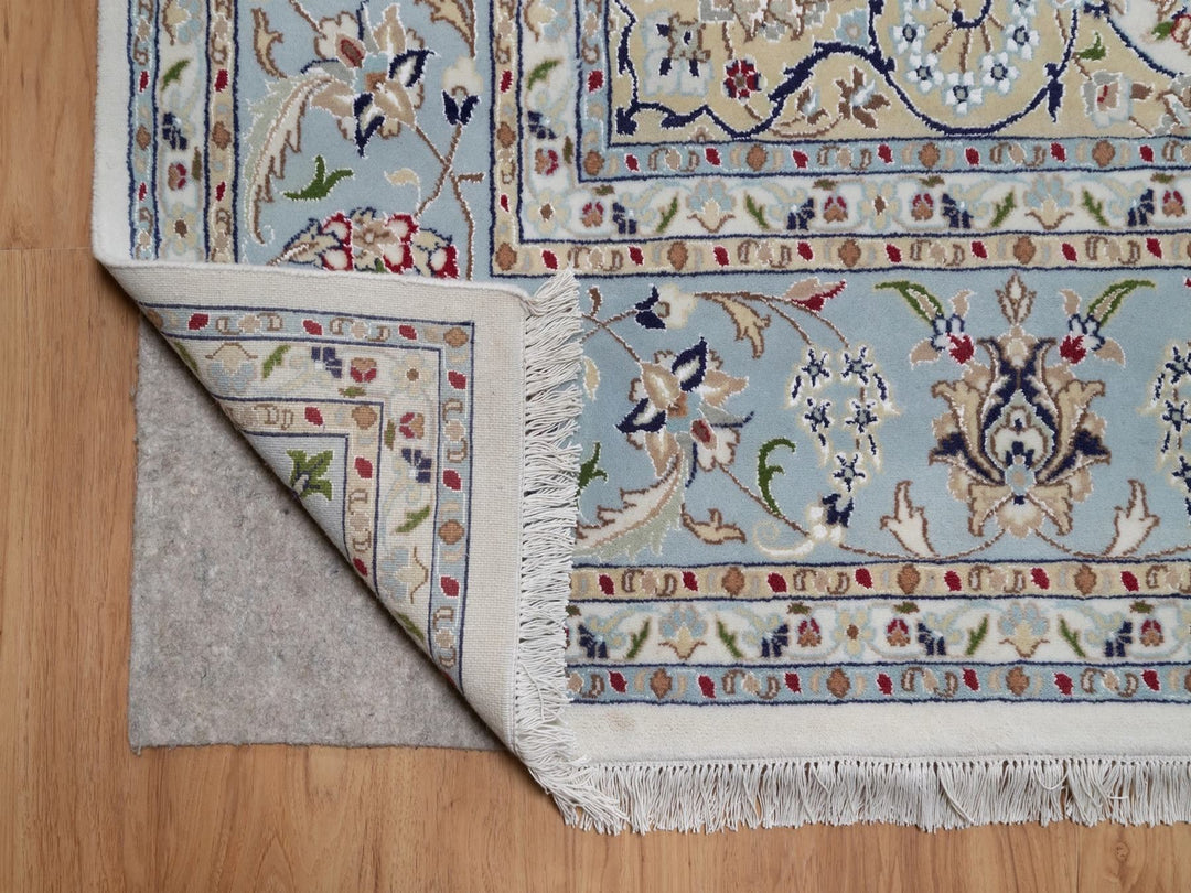 8'11" x 12'0" New Hand Knotted Ivory Wool & Silk Rectangle Oriental Rug - MOA10292112