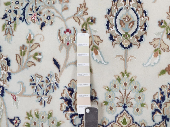 8'11" x 12'0" New Hand Knotted Ivory Wool & Silk Rectangle Oriental Rug - MOA10292112