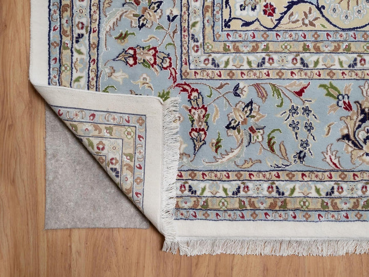 11'8" x 15'5" New Hand Knotted Ivory Wool & Silk Rectangle Oriental Rug - MOA10292113