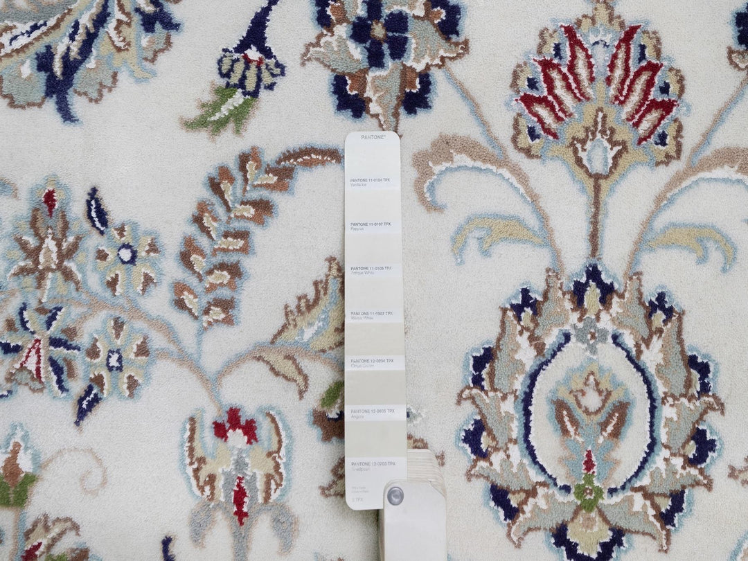 11'8" x 15'5" New Hand Knotted Ivory Wool & Silk Rectangle Oriental Rug - MOA10292113