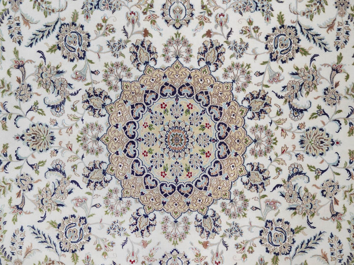 11'8" x 15'5" New Hand Knotted Ivory Wool & Silk Rectangle Oriental Rug - MOA10292113