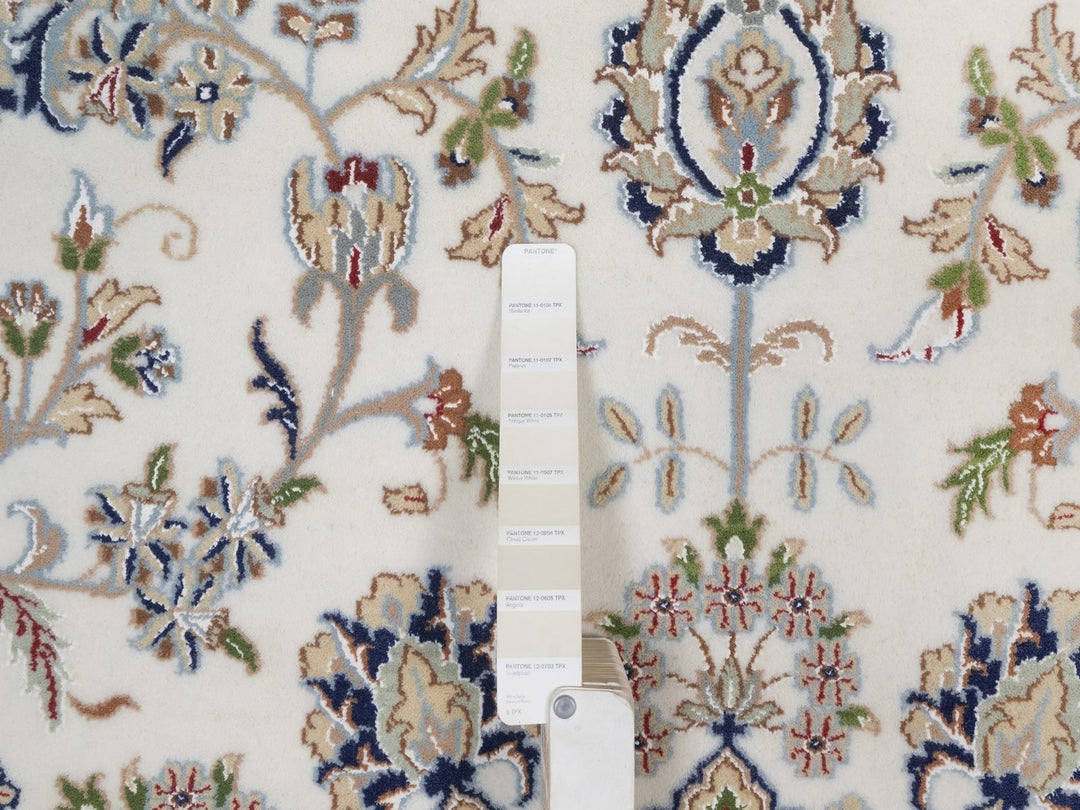 10'2" x 14'1" New Hand Knotted Ivory Wool & Silk Rectangle Oriental Rug - MOA10292114