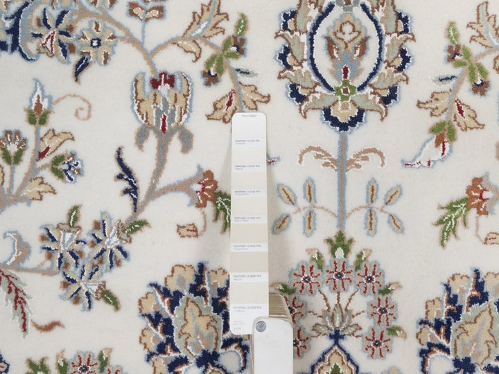 10'2" x 14'1" New Hand Knotted Ivory Wool & Silk Rectangle Oriental Rug - MOA10292114