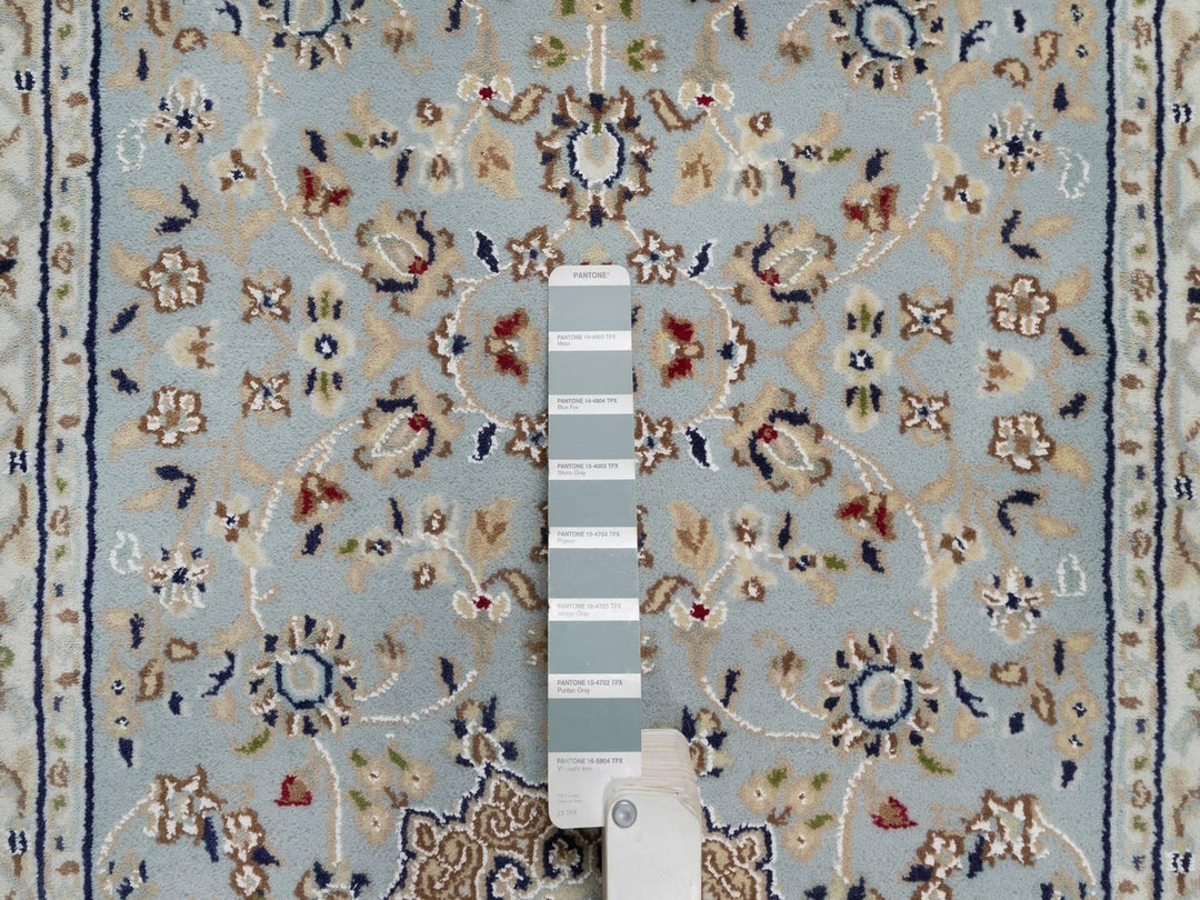 2'9" x 14'1" New Hand Knotted Blue Wool & Silk Runner Oriental Rug - MOA10292115