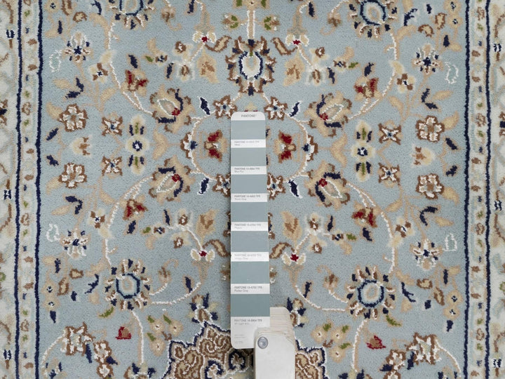 2'9" x 14'1" New Hand Knotted Blue Wool & Silk Runner Oriental Rug - MOA10292115