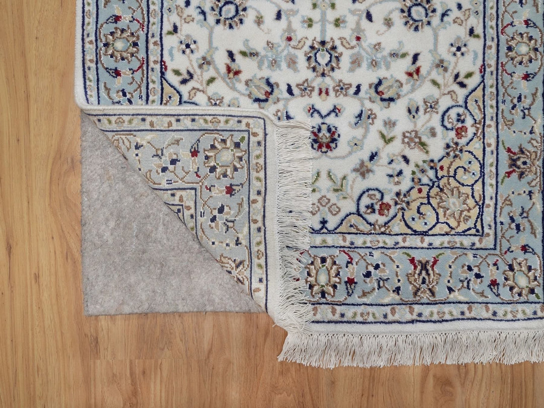 2'9" x 6'5" New Hand Knotted Ivory Wool & Silk Runner Oriental Rug - MOA10292116